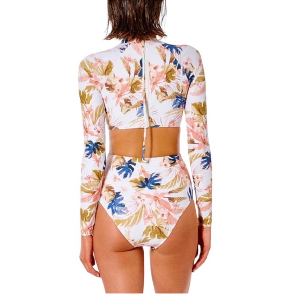 Rip Curl Sunset Waves Long Sleeve Floral One Piece Surf Swimsuit NWT Women’s L - Picture 13 of 16